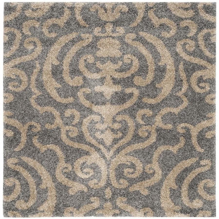 Safavieh Shag Power Loomed Square Area Rug, Grey and Beige - 5 x 5 ft. SG462-8013-5SQ